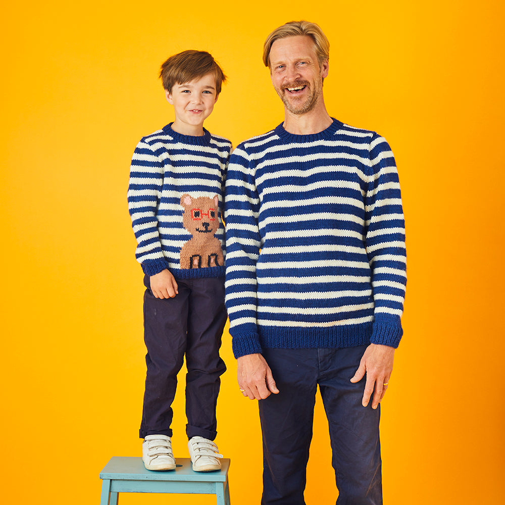 Paintbox Yarns Sailor Stripe and Buddy the Bear Sweater