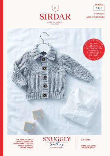 Sirdar 5318 Collared Cardigan in Snuggly Soothing PDF