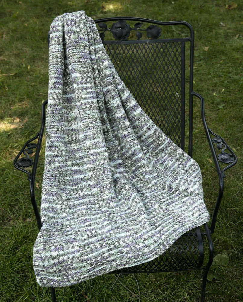 Blocks Throw Blanket Knitting Pattern