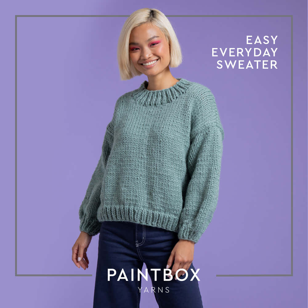Paintbox Yarns Easy Everyday Sweater Knitting Pattern