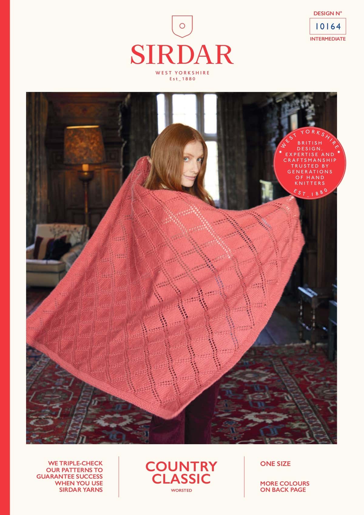 Sirdar Diamond Trellis Afghan Cape Knitting Pattern