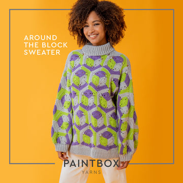 Paintbox Yarns Around the Block Sweater Crochet Pattern