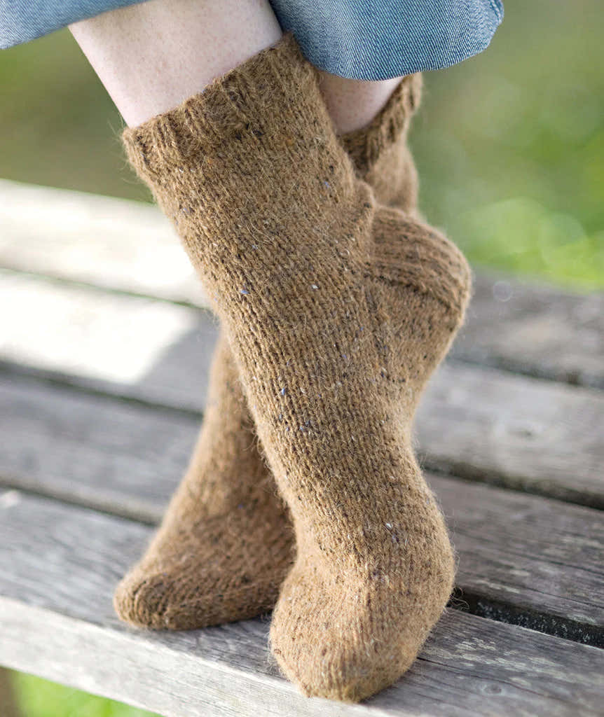 Churchmouse Studio Basic Sock (in 2 gauges) in Rowan Felted Tweed/Cacade