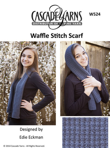 Waffle Stitch Scarf in Cascade Elysian - W524 - Free PDF