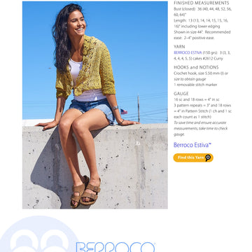 Berroco Cruz Bay Cardigan Crochet Pattern