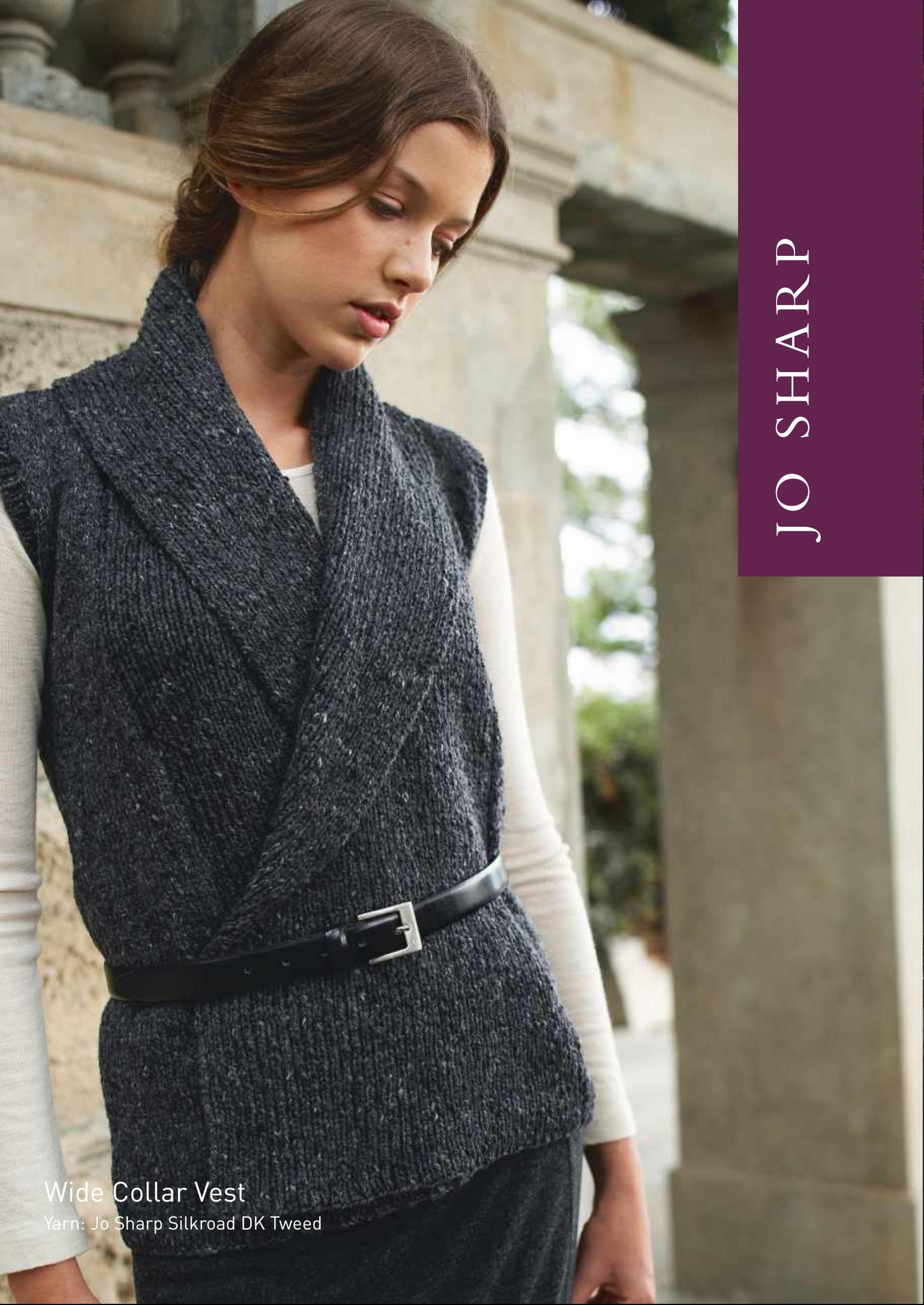 Jo Sharp Wide Collar Vest and Cardigan Knitting Pattern