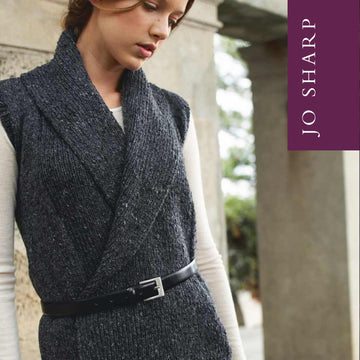 Jo Sharp Wide Collar Vest and Cardigan Knitting Pattern