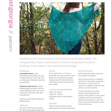 SweetGeorgia Bridgeward Leaves Shawl Wrap Knitting Pattern
