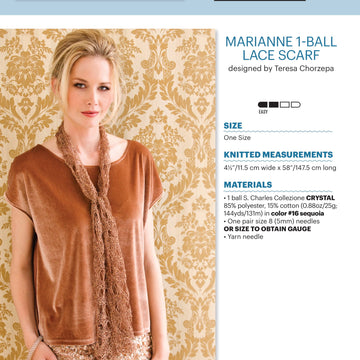 Stacy Charles Fine Yarns Marianne Ball Lace Scarf Knitting