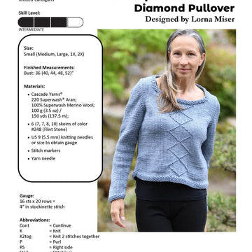 Diamond Pullover Jumper Knitting Pattern