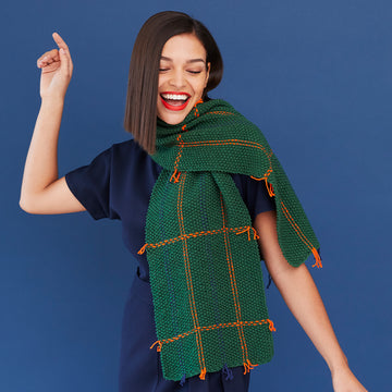 Paintbox Yarns Tasseled Tartan Scarf Knitting Pattern