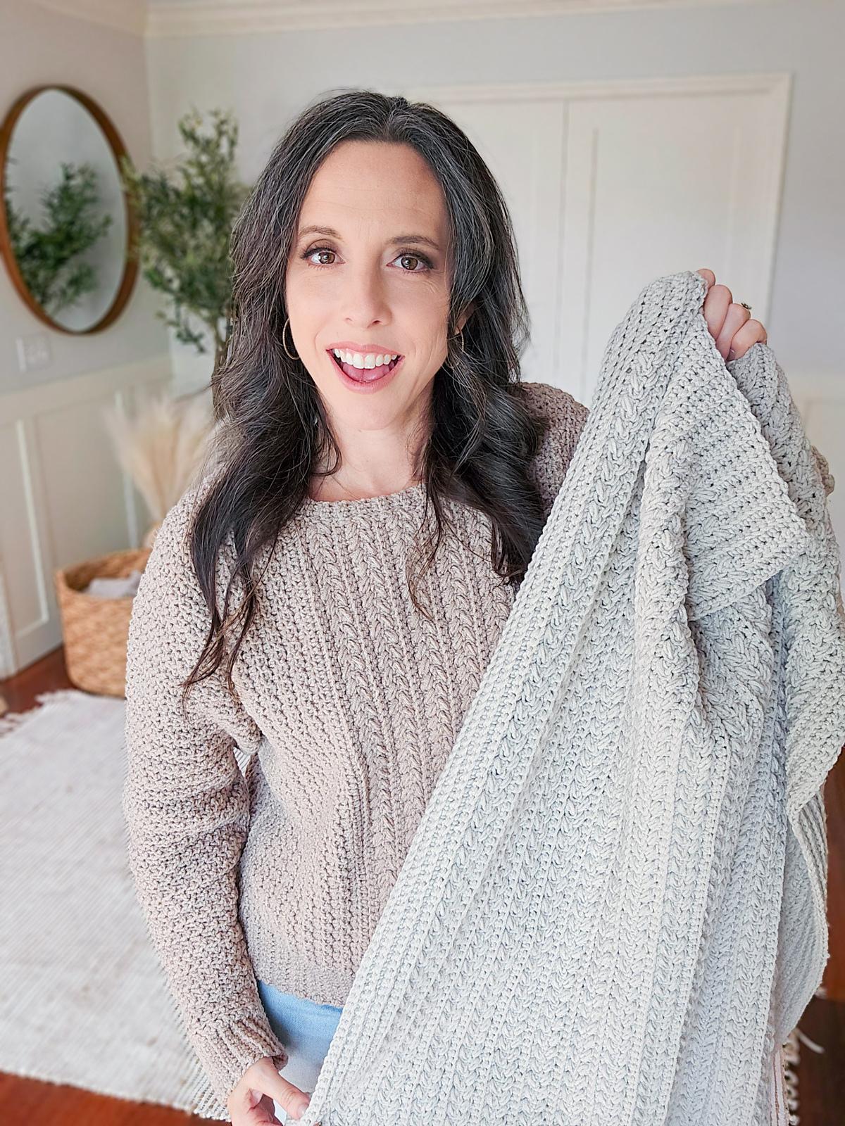 Braided Wheat Crochet Blanket