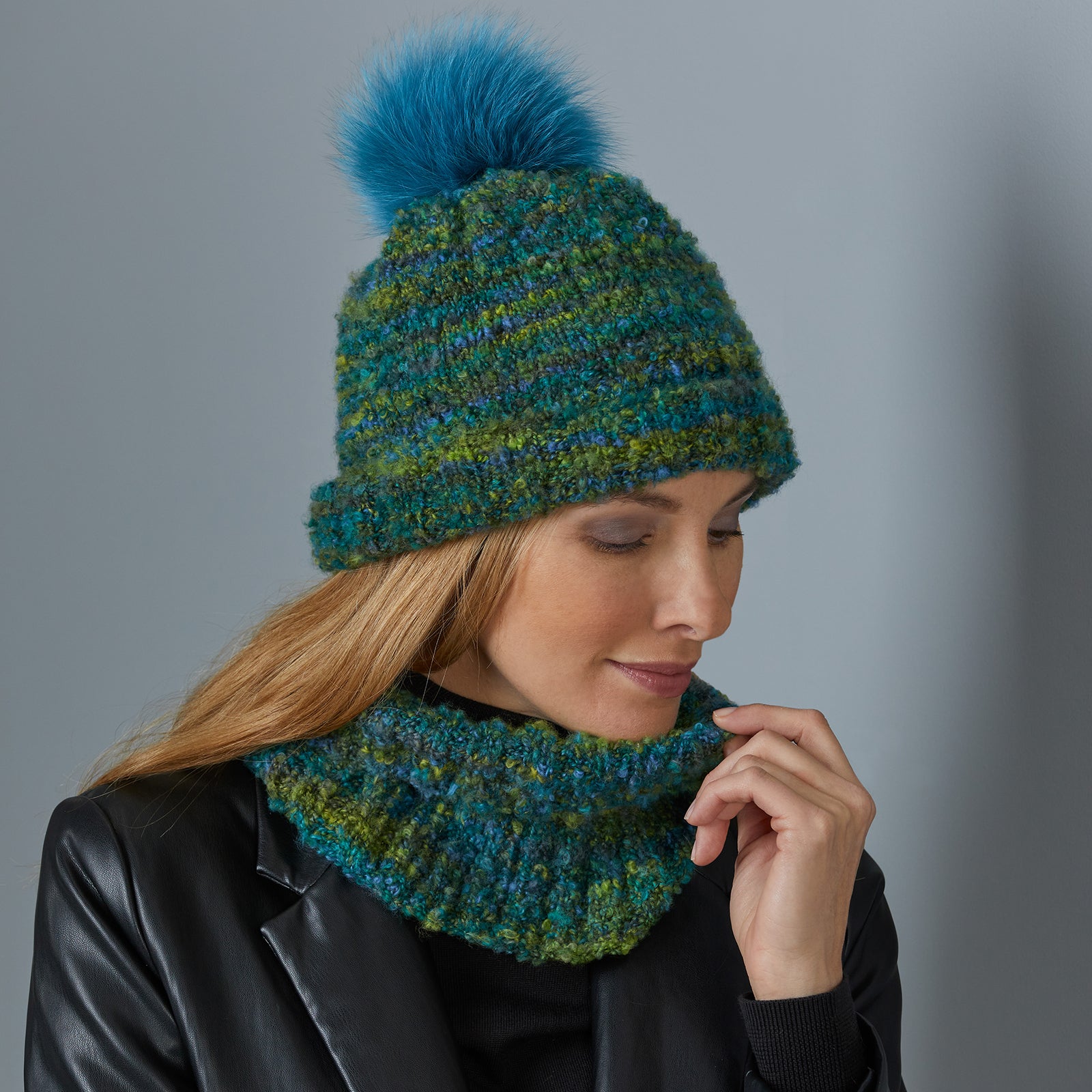 Stacy Charles Fine Yarns Nyra Hat & Cowl Knitting Pattern