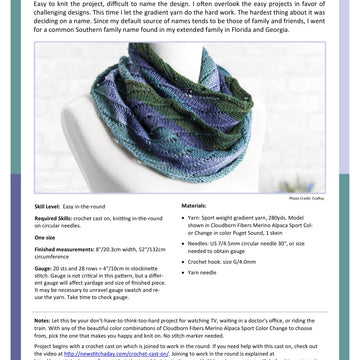 Patty's Knits Ashley Cowl Knitting Pattern