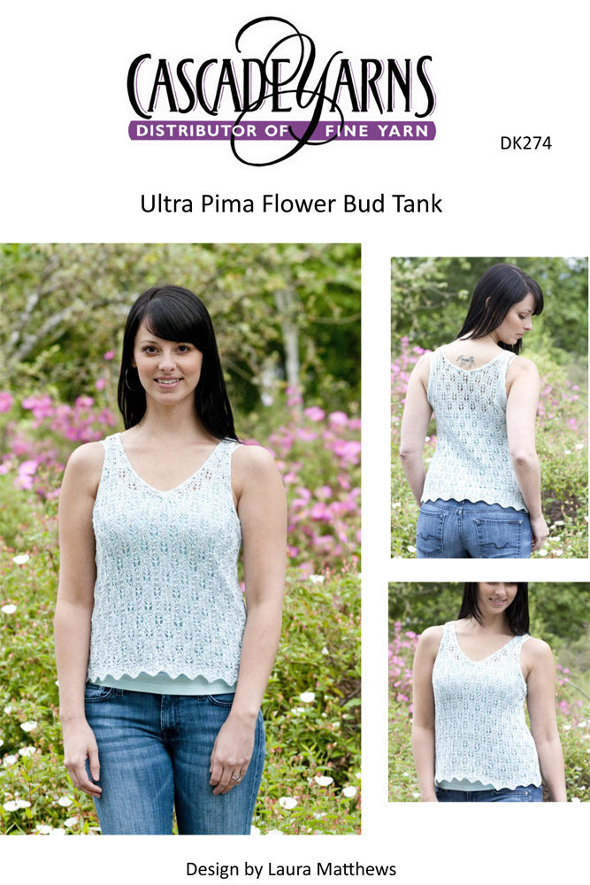 Cascade Yarns DK Flower Bud Tank Jumper Knitting Pattern