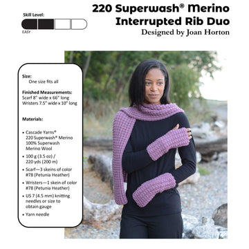 Interrupted Rib Duo in Cascade Yarns 220 Superwash Merino - Free
