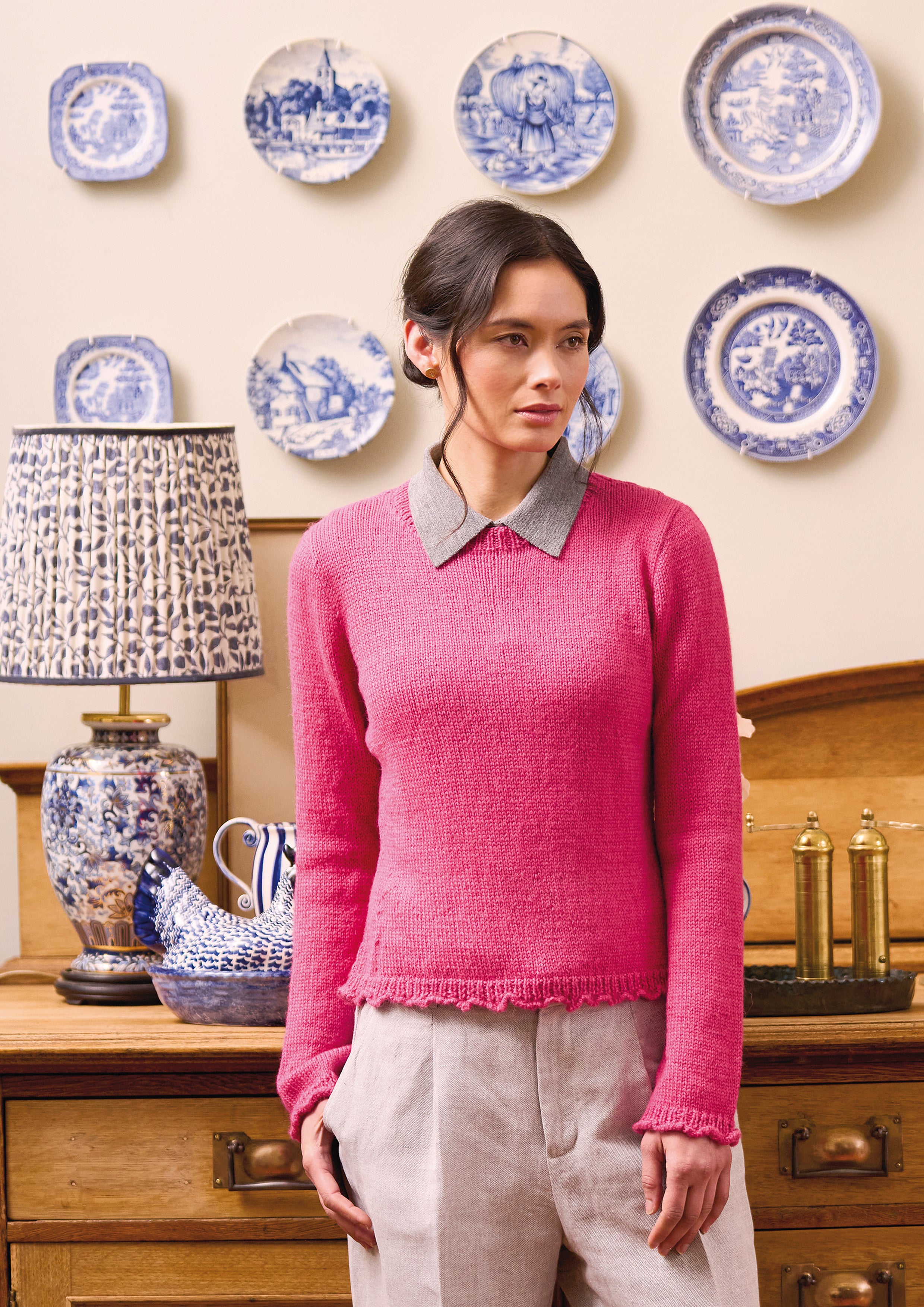 Ruffle Sweater Jumper Knitting Pattern