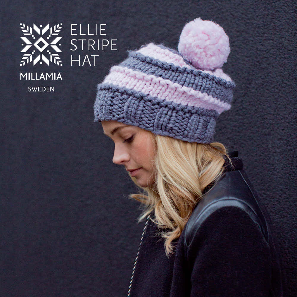 Ellie Stripe Hat - Knitting Pattern Pattern