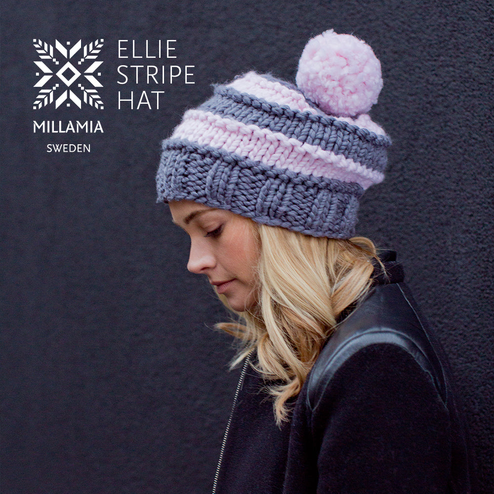 Ellie Stripe Hat - Knitting Pattern Pattern