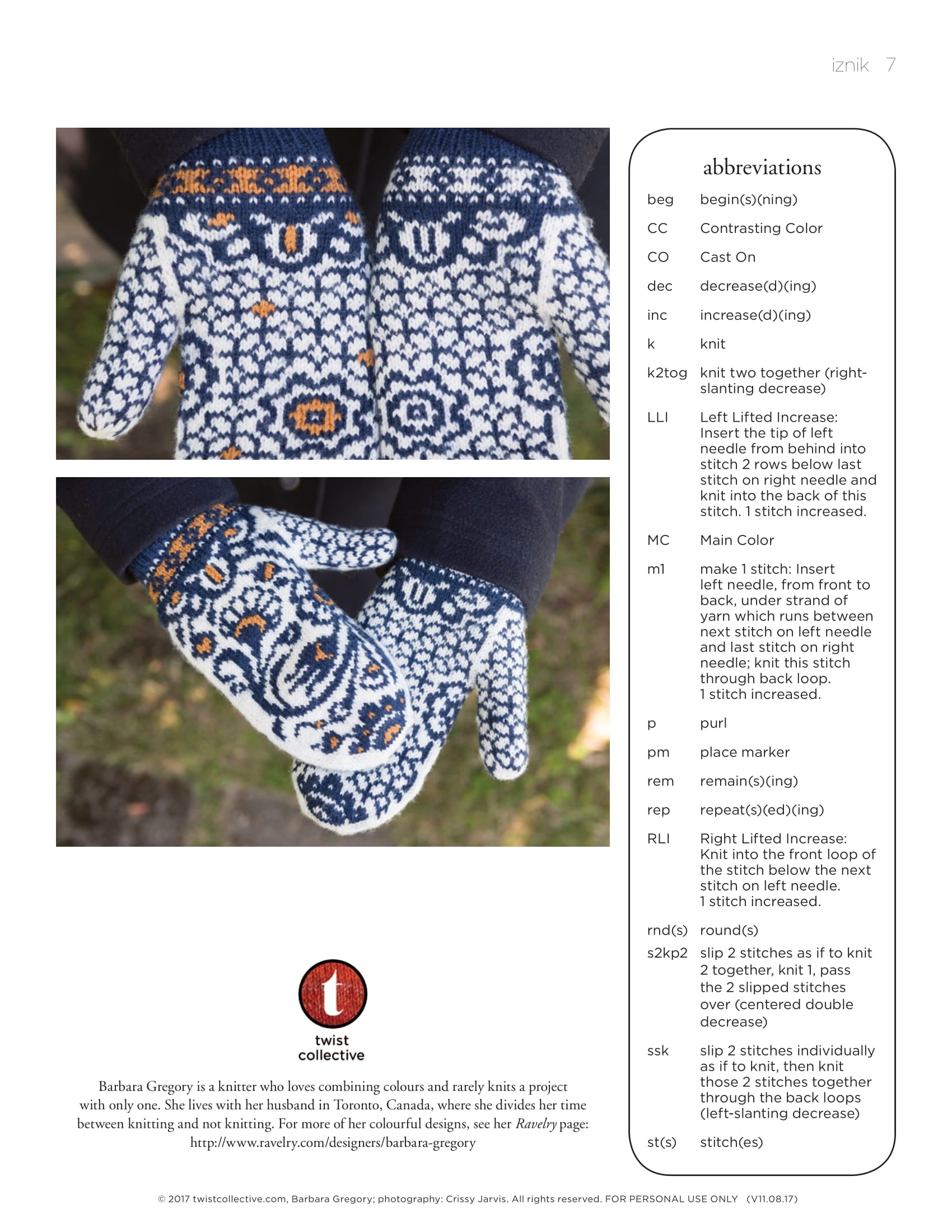 Twist Collective Iznik Mittens Knitting Pattern