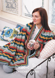 Debbie Bliss Stripy Wave Throw Crochet Pattern