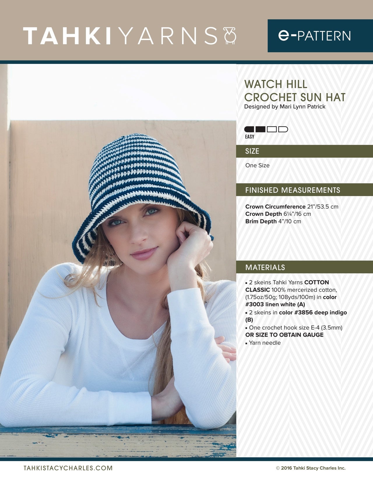 Tahki Yarns Watch Hill Crochet Sun Hat PDF