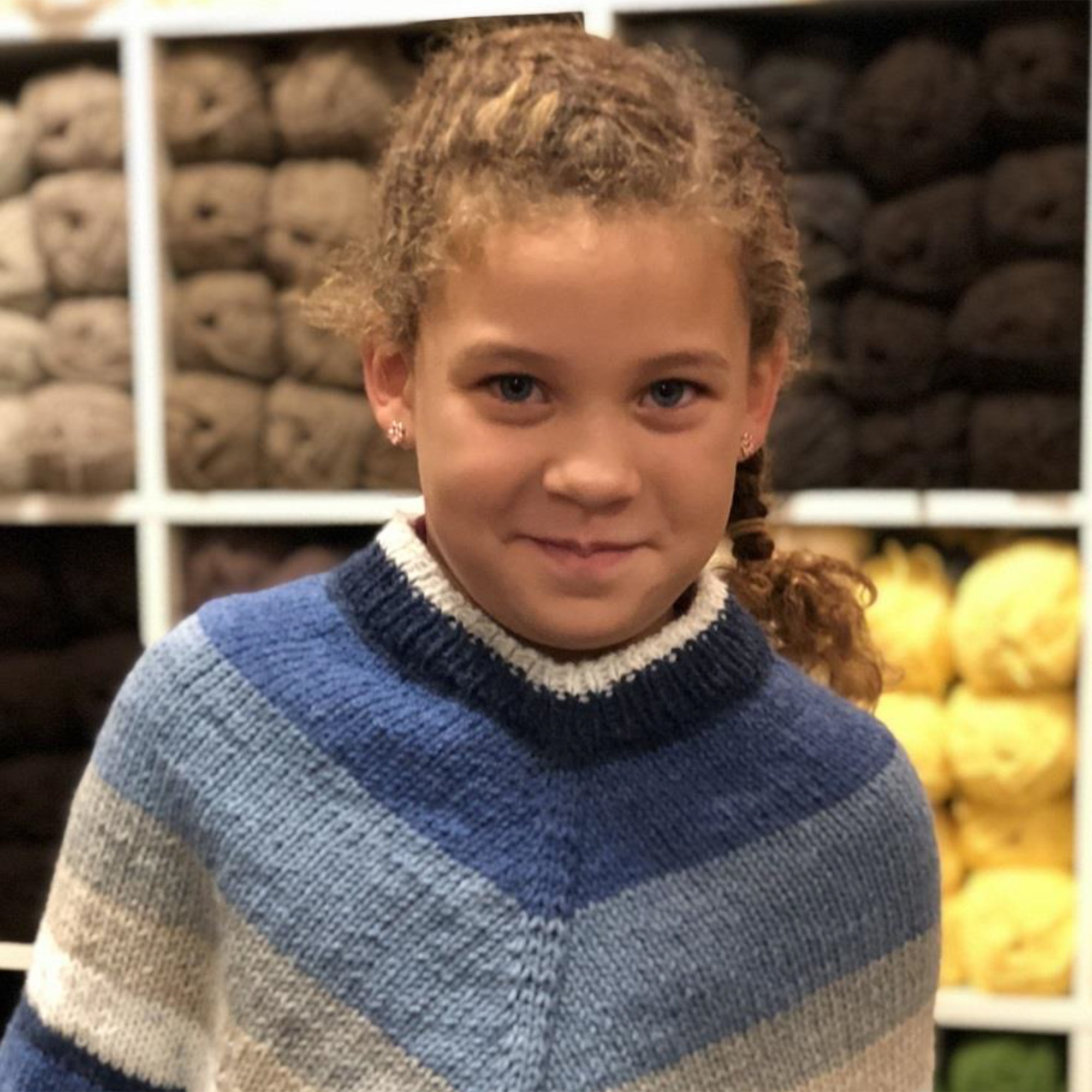 Plymouth Yarn Girl's Poncho Cape Knitting Pattern