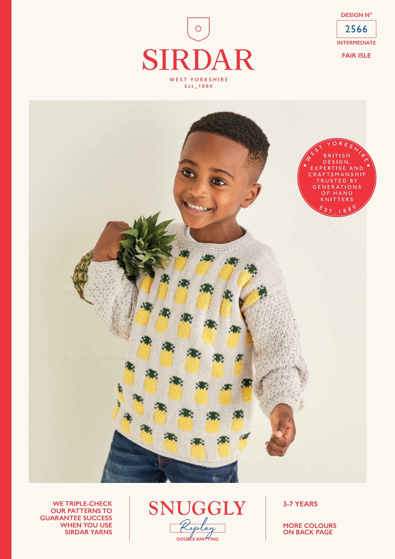 Sirdar Pineapple Fair Isle Sweater Jumper Knitting Pattern