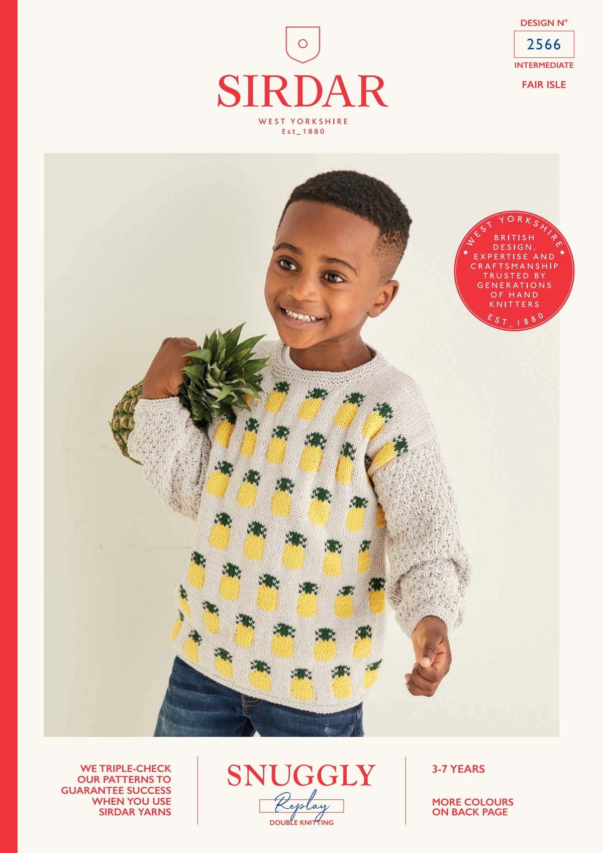 Sirdar Pineapple Fair Isle Sweater Jumper Knitting Pattern