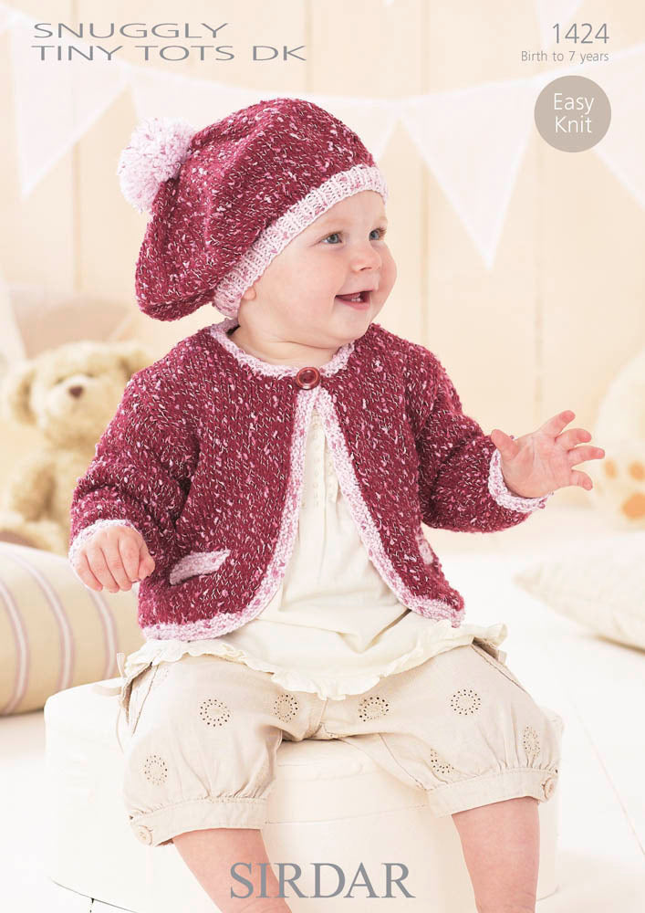 Sirdar 1424 Jacket and Beret Knitting Pattern