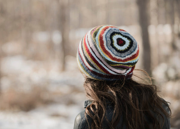Color Slouch Hat Knitting Pattern