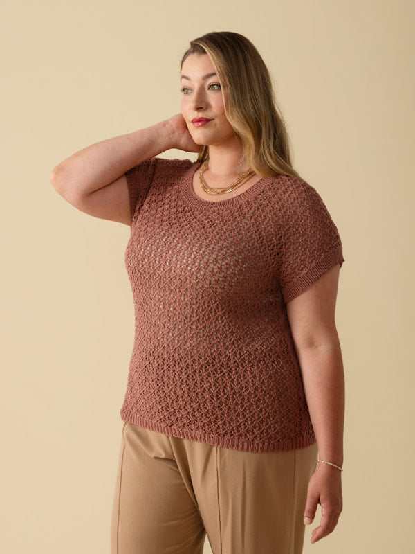 Adrienne Top in Berroco Modern Cotton DK Knitting Pattern