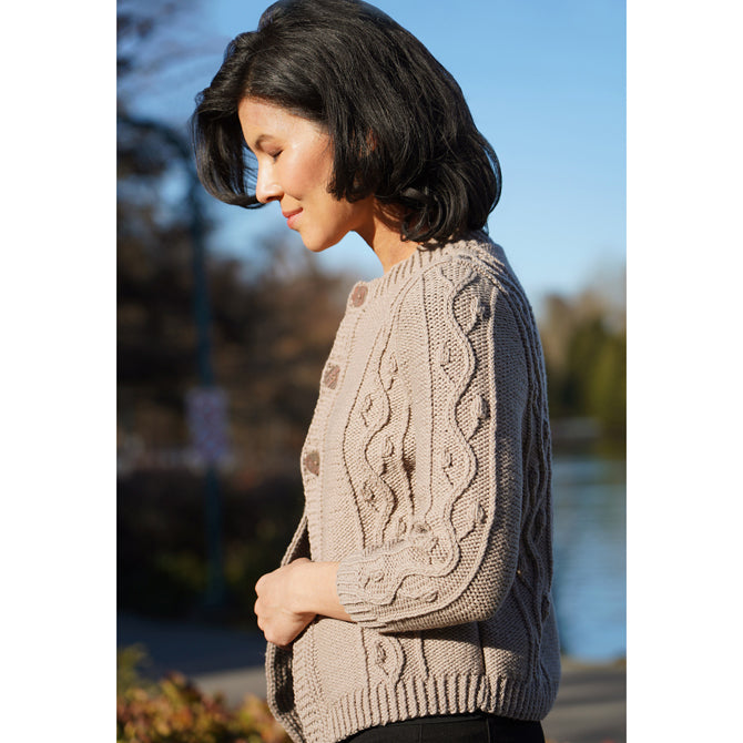 Cascade Yarns W Budded Vine Cardigan Knitting Pattern