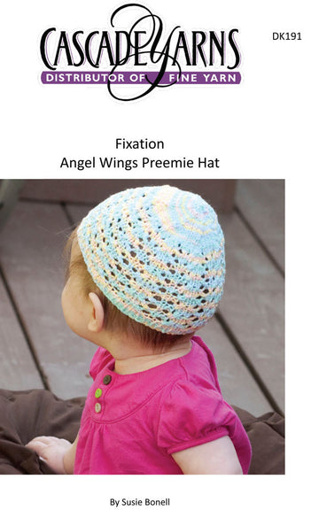 Angel Wings Preemie Hat in Cascade Fixation - DK191 - Free PDF