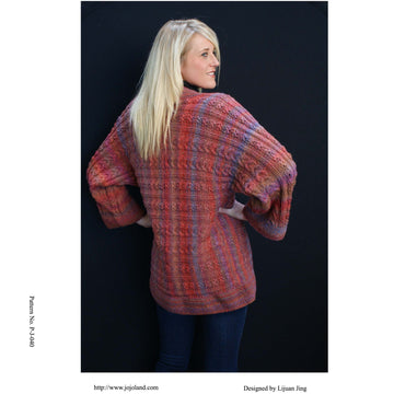 Jojoland Twin Cable Flower Kimono Cardigan Knitting Pattern