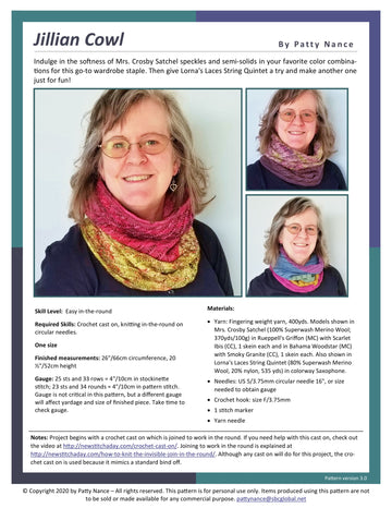 Patty's Knits Jillian Cowl Knitting Pattern