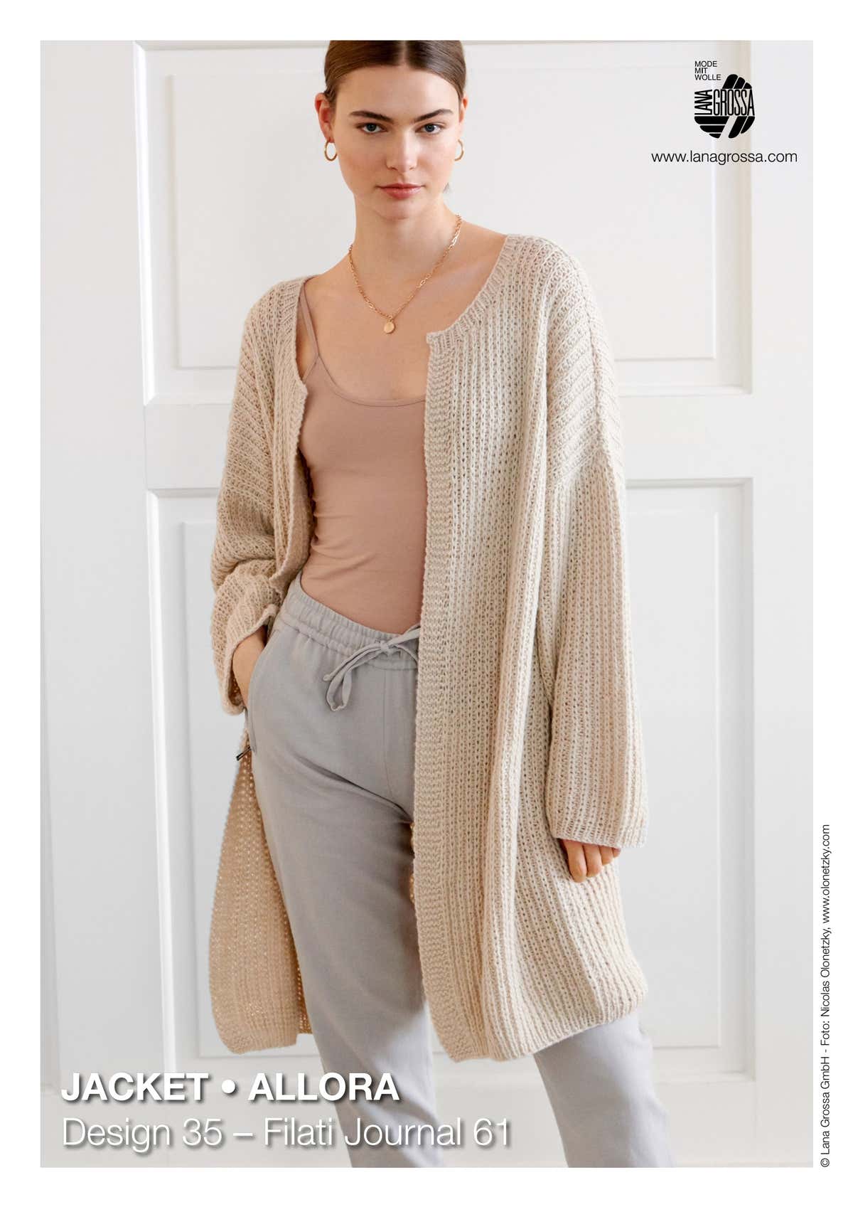 Lana Grossa Jacket Cardigan Knitting Pattern