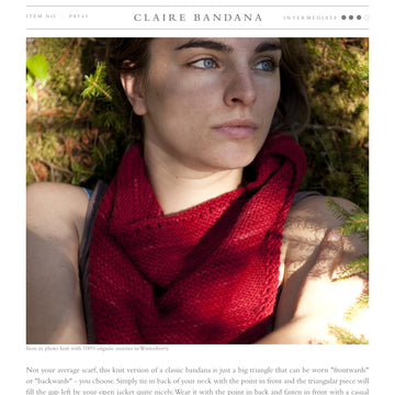 Swans Island Claire Bandana Scarf Knitting Pattern