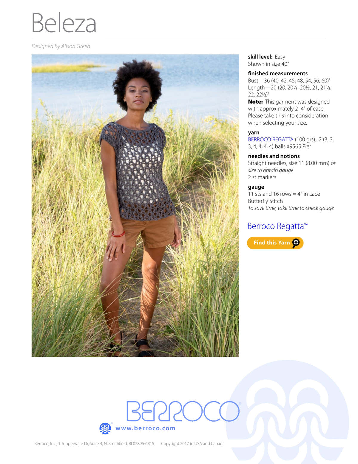 Berroco Beleza Jumper Knitting Pattern