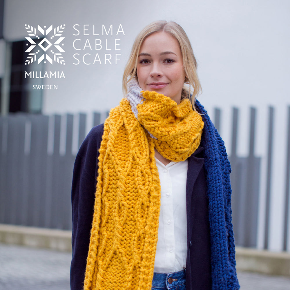 MillaMia Selma Cable Scarf Knitting Pattern