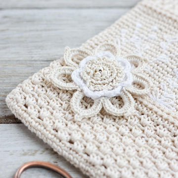 Embroidered Crochet Phone Purse