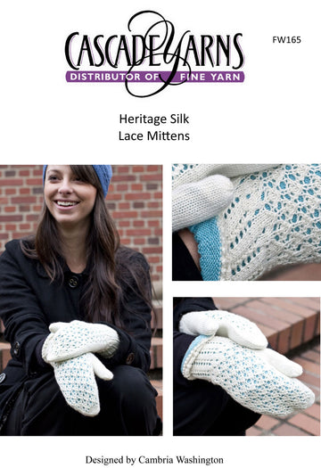 Lace Mittens in Cascade Heritage Silk - FW165 - Free PDF