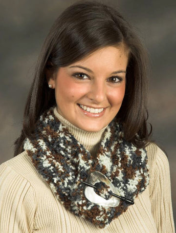 Easy Ribbed Cowl in Plymouth Yarn Encore Boucle Colorspun - F295 - PDF