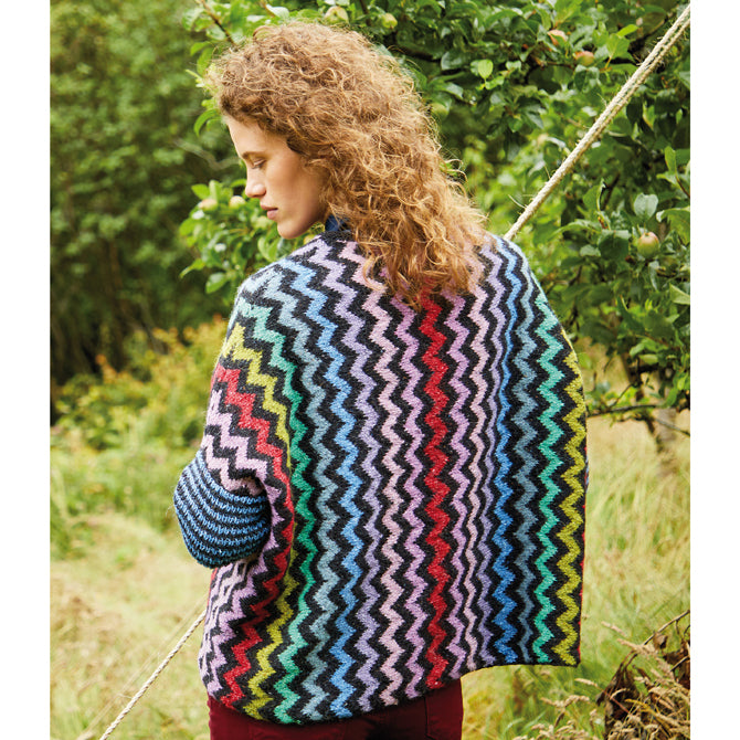 Rowan Black Multicolor Zig Zag Jacket Knitting Pattern