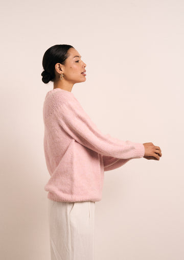 Sigrid Sweater in MODE at Rowan Alpaca Haze and Cotton DK