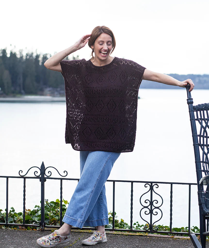 Churchmouse Studio Boxy Lace Tee in Rowan Alpaca Classic/Hemp for Knitting