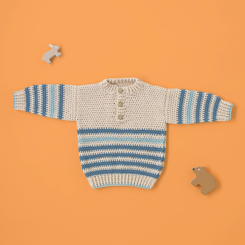 Paintbox Yarns Snugglebug Baby Sweater Crochet Pattern