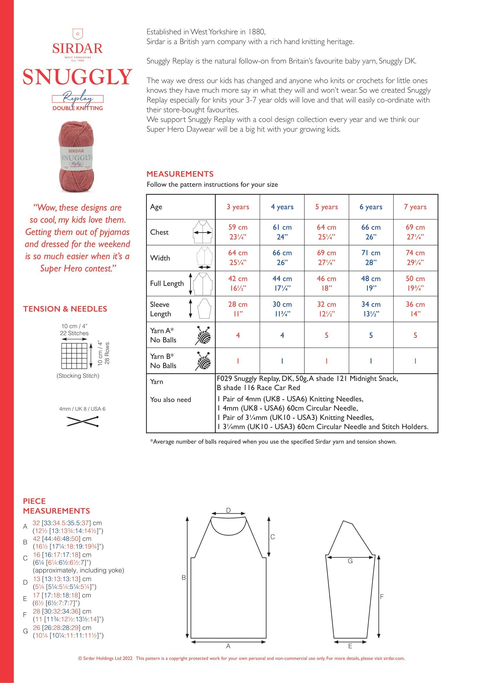 Sirdar Super Web Sweater Jumper Knitting Pattern