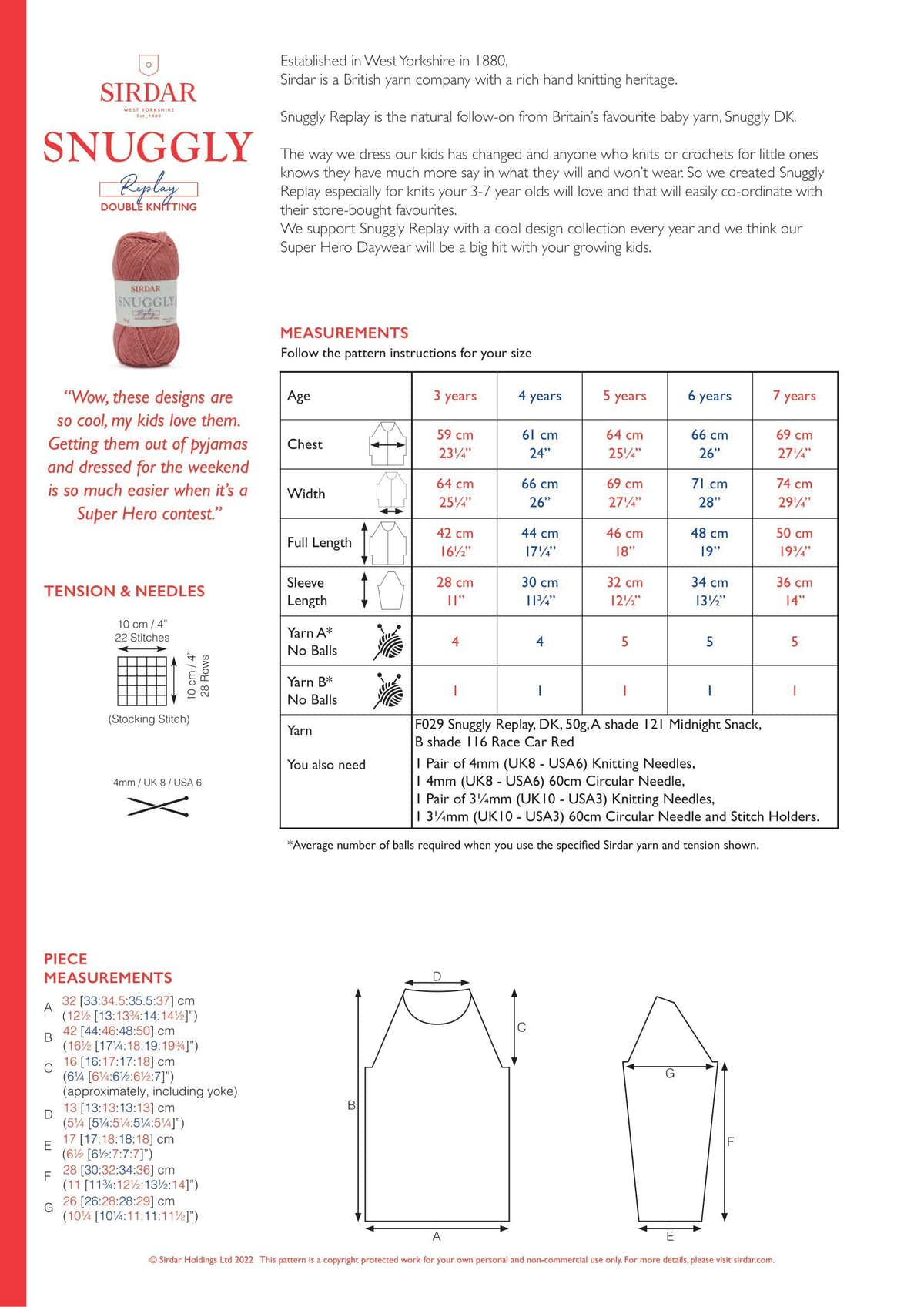 Sirdar Super Web Sweater Jumper Knitting Pattern