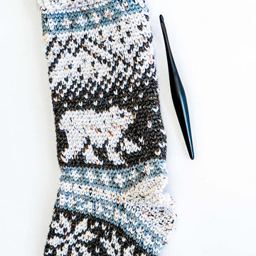 Polar Bear Stroll Crochet Stocking